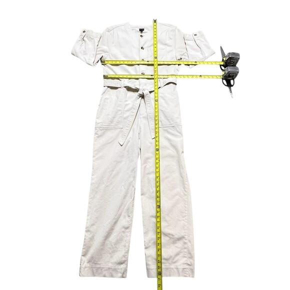 Gap Womens Corduroy Jumpsuit 16 Tall Relaxed Straight Leg Cream Ivory Academia - Picture 5 of 11